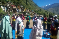 Locha Deurali self-reliant group women's member attending group meeting in one of the remote area in the high hill of Dolpa district .