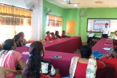 Clients from Tandi branch of Chitawan district learning entrepreneurial skills in the training organized by the bank.